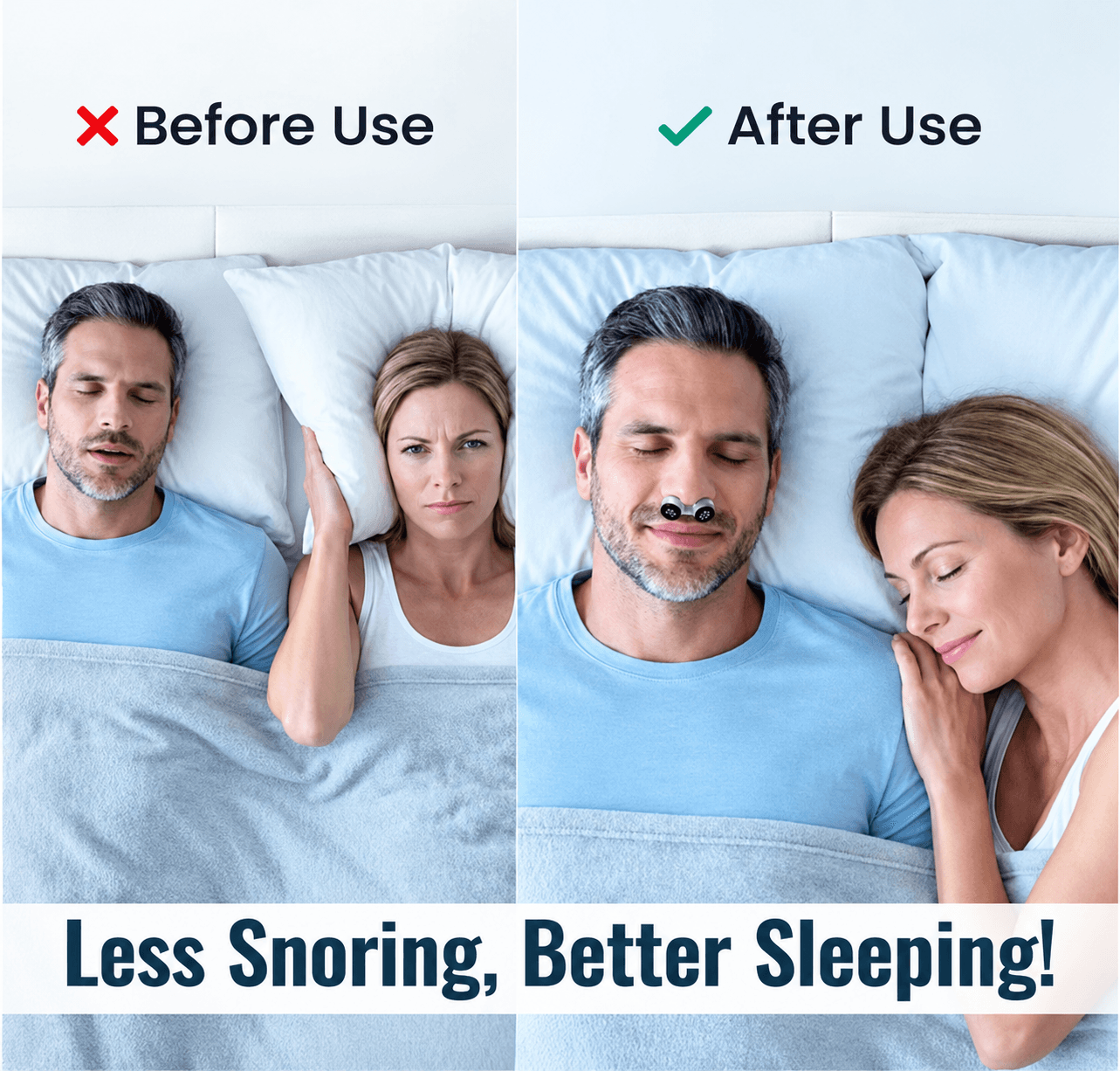 Couple sleeping comfortably together after using ZValves